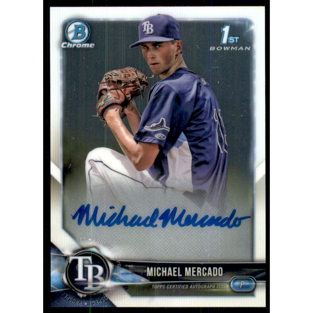 2018 Bowman Chrome Prospect Autographs #CPAMM Michael Mercado 2018 Bowman Chrome Prospect Autographs #CPAMM Michael Mercado
