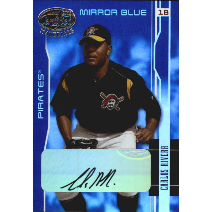 2003 Leaf Certified Materials Mirror Blue Autographs #149 Carlos Rivera/50
