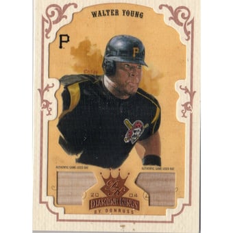 2004 Diamond Kings DK Materials Framed Bronze #62 Walter Young Bat-Bat/100