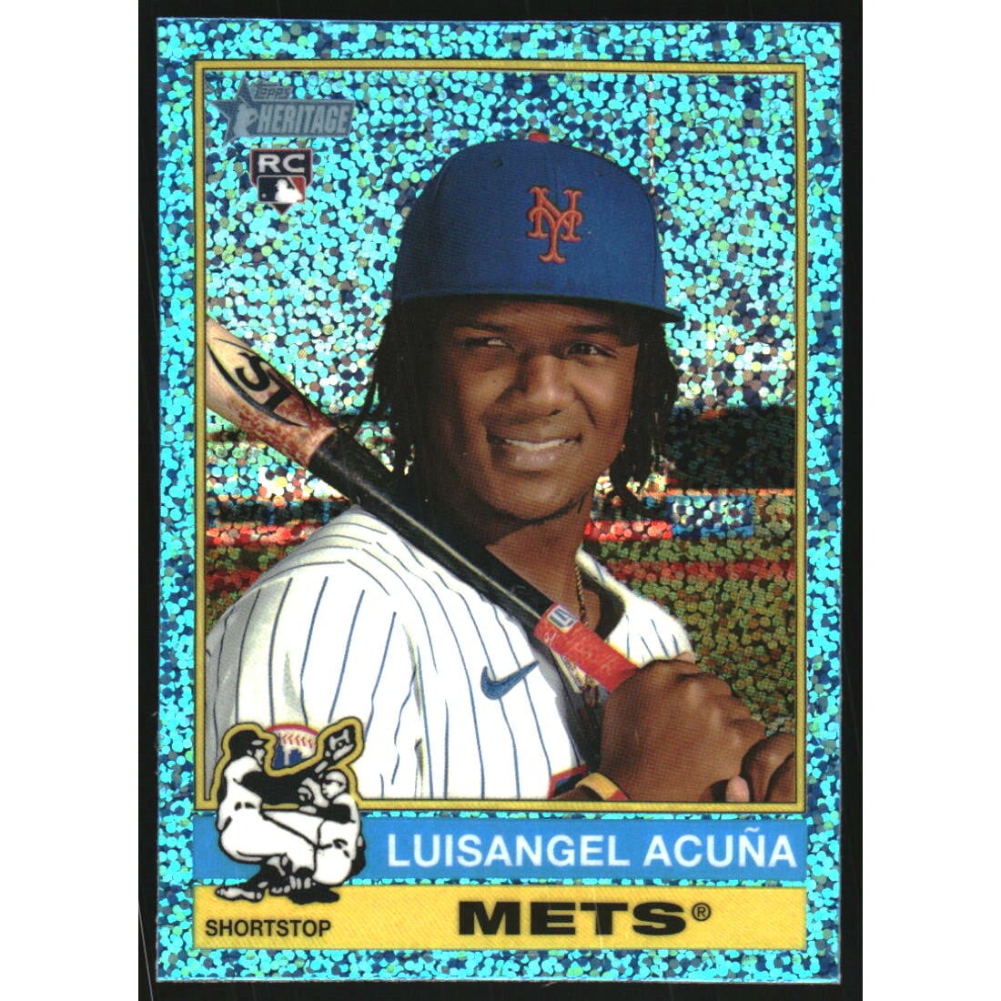 2025 Topps Heritage Chrome Light Blue Sparkle Refractors #274 Luisangel Acuna