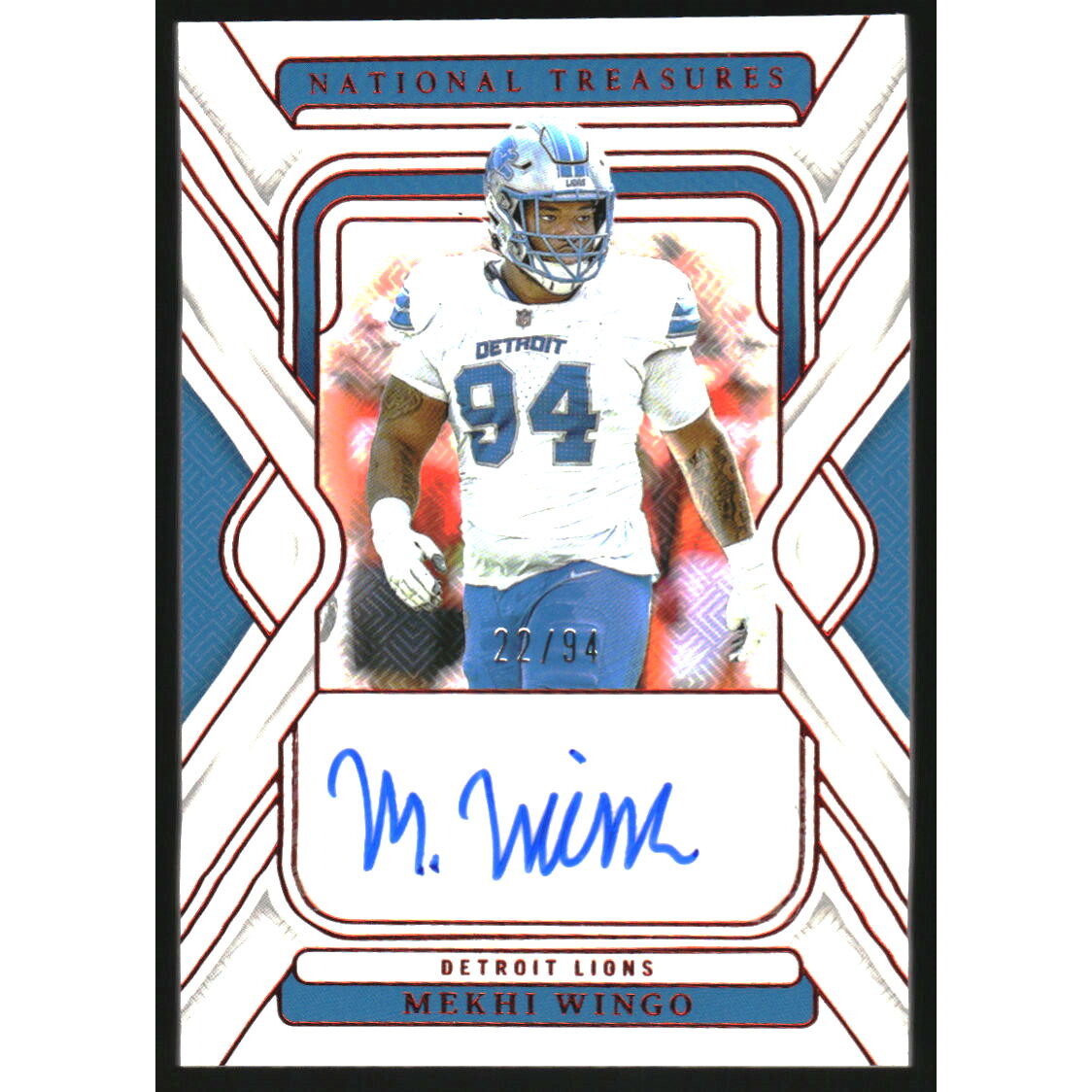 2024 Panini National Treasures Jersey Number Red #121 Mekhi Wingo AU 2024 Panini National Treasures Jersey Number Red #121 Mekhi Wingo AU
