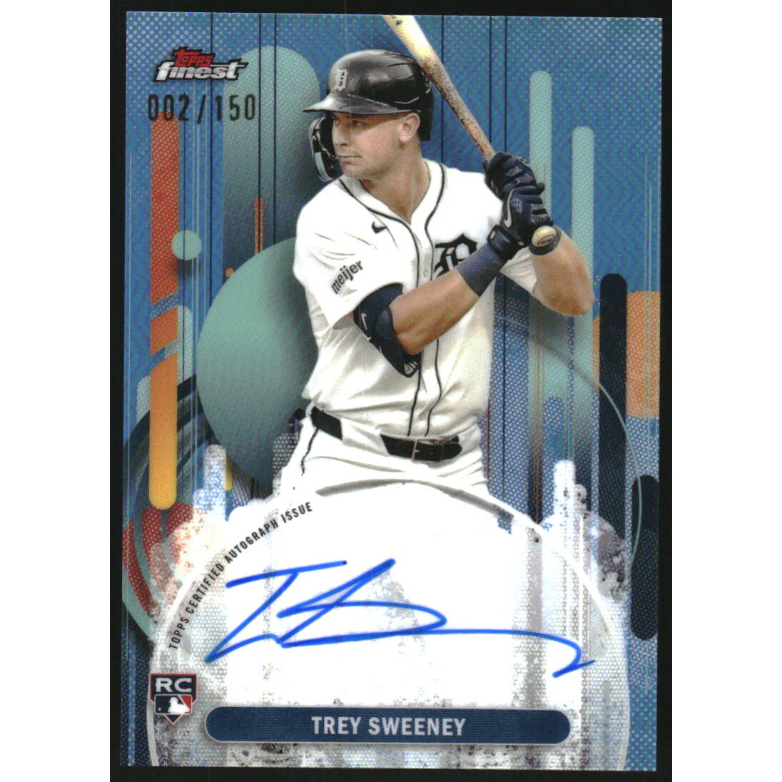 2025 Finest Autographs Sky Blue Refractors #FATSW Trey Sweeney