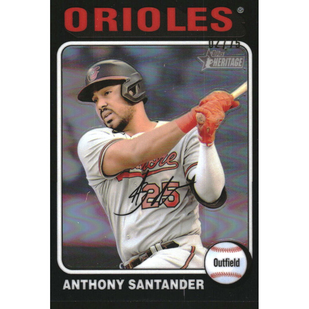 2024 Topps Heritage Chrome Black Refractors #9 Anthony Santander HN