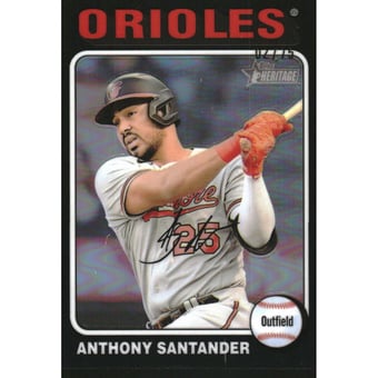 2024 Topps Heritage Chrome Black Refractors #9 Anthony Santander HN