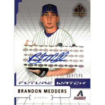 2004 SP Authentic Future Watch Autograph 195 #92 Brandon Medders FW