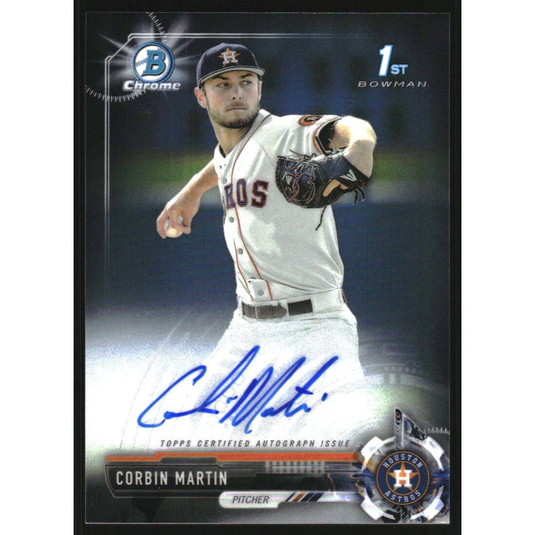 2017 Bowman Chrome Draft Autographs #CDACMA Corbin Martin. rookie card picture
