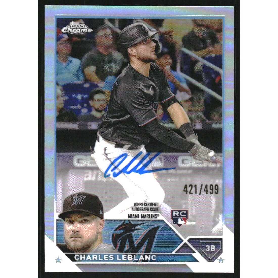 2023 Topps Chrome Update Rookie Autographs Refractors #RACL Charles Leblanc. rookie card picture