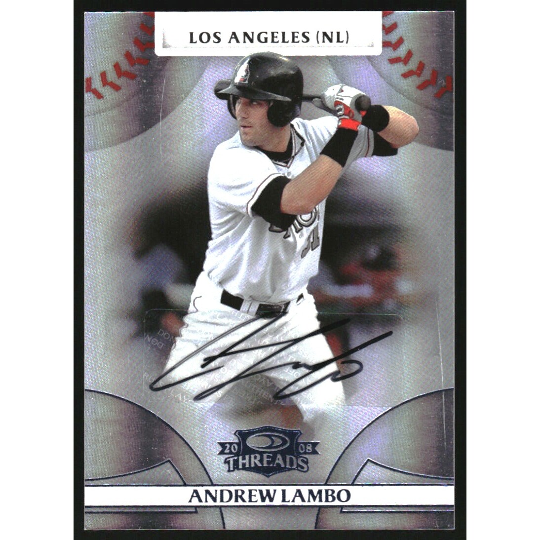 2008 Donruss Threads Signatures Platinum #75 Andrew Lambo/10. rookie card picture