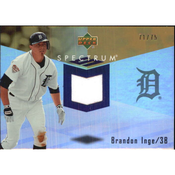 2007 Upper Deck Spectrum Swatches Gold #BI Brandon Inge 2007 Upper Deck Spectrum Swatches Gold #BI Brandon Inge