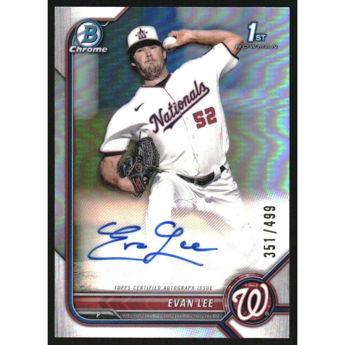 2022 Bowman Chrome Prospect Autographs Refractors #CPAEL Evan Lee