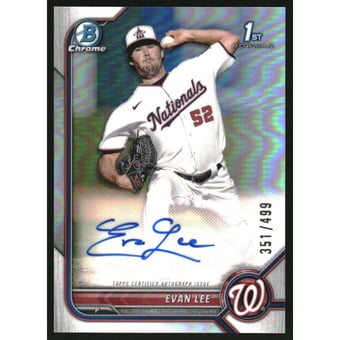 2022 Bowman Chrome Prospect Autographs Refractors #CPAEL Evan Lee
