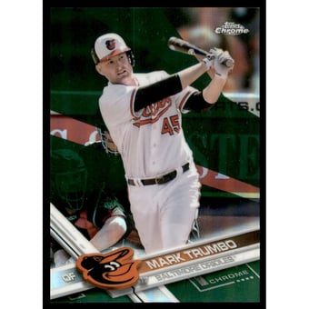 2017 Topps Chrome Green Refractors #23 Mark Trumbo
