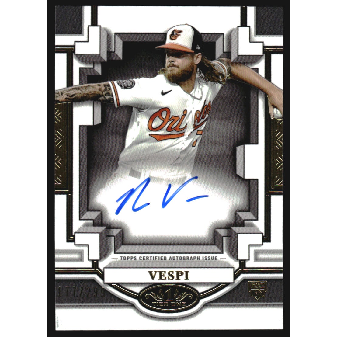 2023 Topps Tier One Break Out Autographs #BOANV1 Nick Vespi/299. rookie card picture