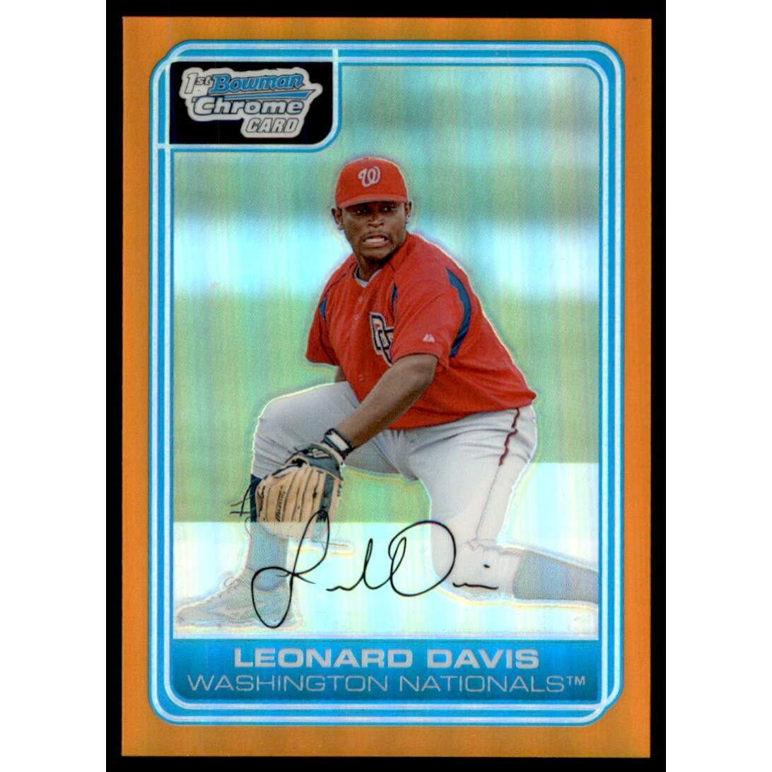 2006 Bowman Chrome Prospects Orange Refractors #BC109 Leonard Davis. rookie card picture