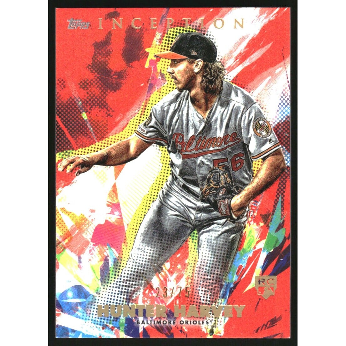 2020 Topps Inception Red #76 Hunter Harvey. rookie card picture