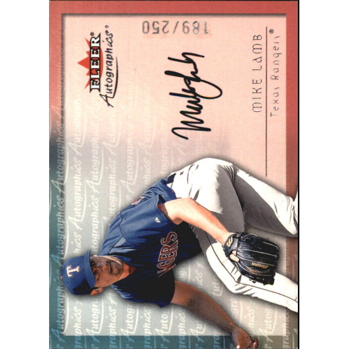 2001 Fleer Autographics Silver #54 Mike Lamb. rookie card picture