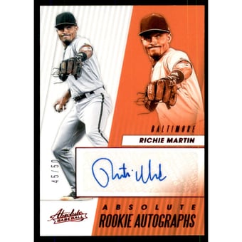 2019 Absolute Rookie Autographs Red #19 Richie Martin
