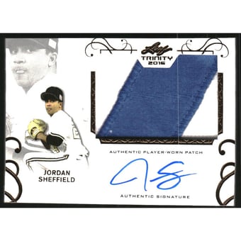 2016 Leaf Trinity Patch Autographs #PAJS1 Jordan Sheffield