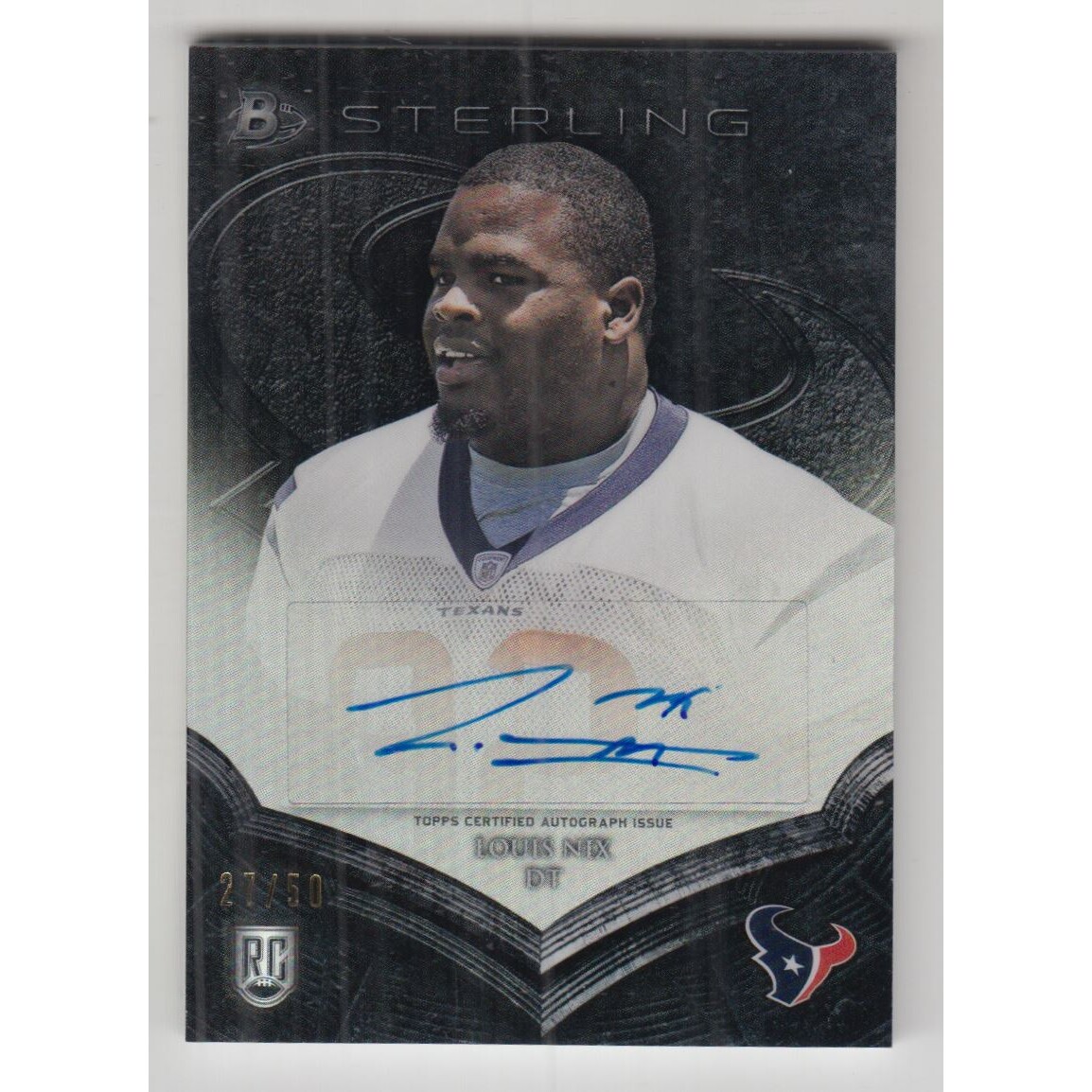 2014 Bowman Sterling Autographs Black Refractors #BSALN Louis Nix. rookie card picture