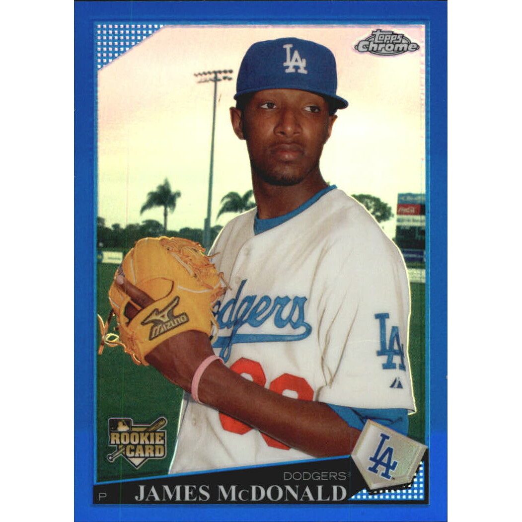 2009 Topps Chrome Blue Refractors #177 James McDonald. rookie card picture