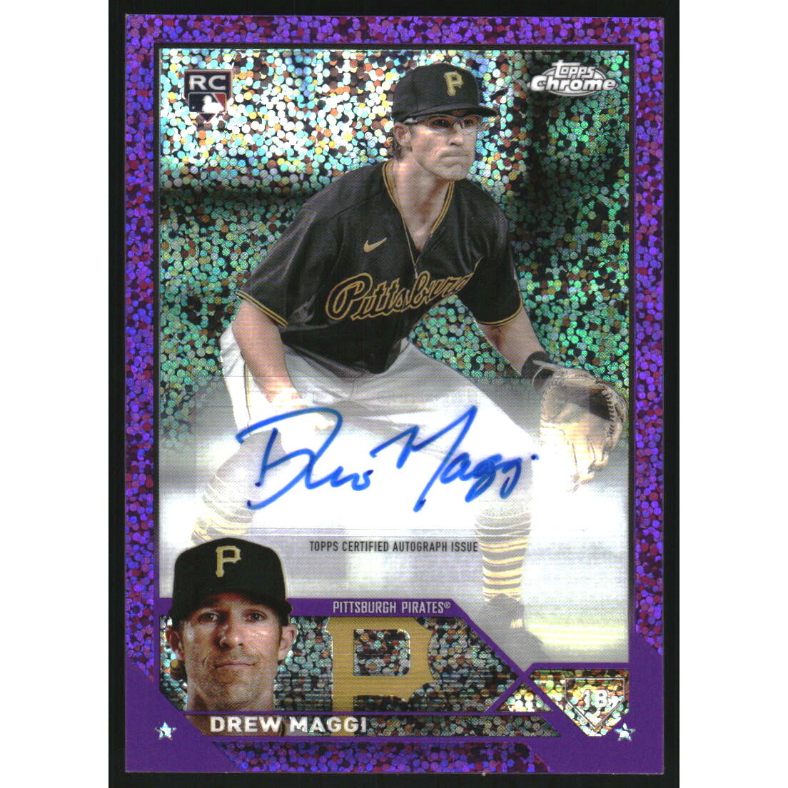 2023 Topps Chrome Update Autographs Purple Speckle Refractors #ACDM Drew Maggi