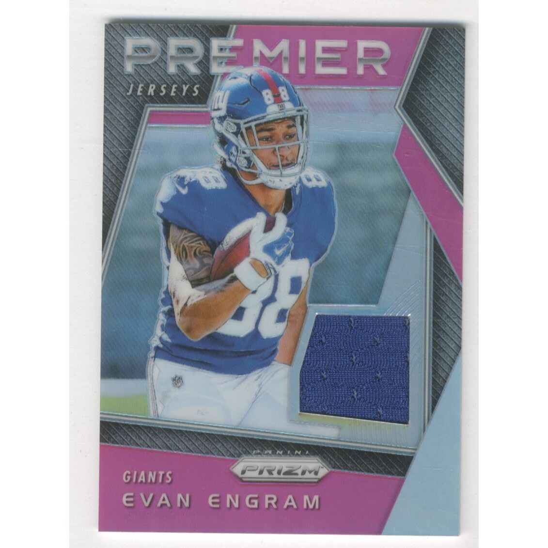 2017 Panini Prizm Prizm Premier Jerseys Pink #16 Evan Engram. rookie card picture