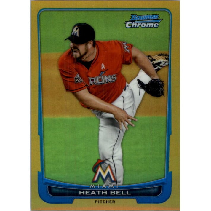 2012 Bowman Chrome Gold Refractors #152 Heath Bell. rookie card picture
