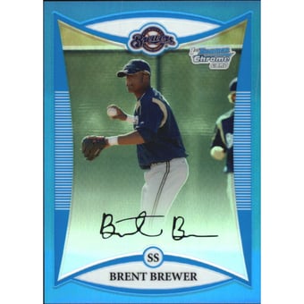 2008 Bowman Chrome Prospects Blue Refractors #BCP187 Brent Brewer