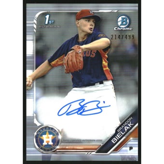 2019 Bowman Chrome Prospect Autographs Refractors #CPABB Brandon Bielak