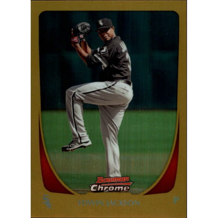 2011 Bowman Chrome Gold Refractors #3 Edwin Jackson. rookie card picture