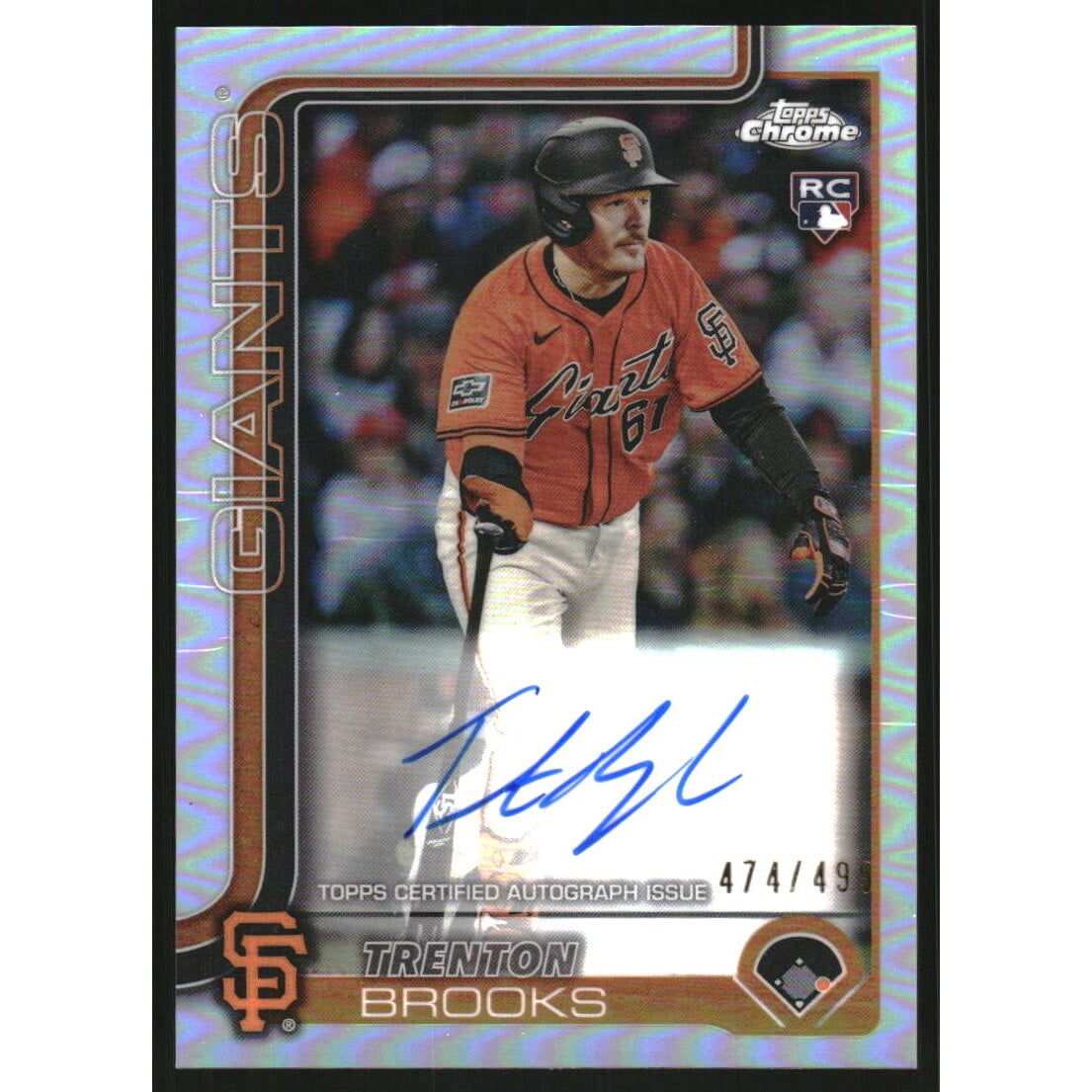 2025 Topps Chrome Rookie Autographs Refractors #RATBR Trenton Brooks. rookie card picture