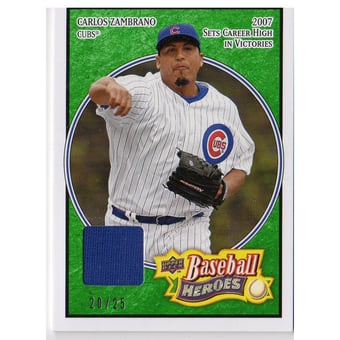 2008 Upper Deck Heroes Jersey Emerald #39 Carlos Zambrano