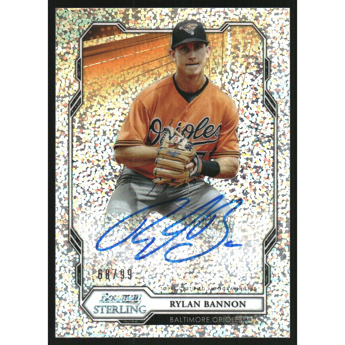 2019 Bowman Sterling Prospect Autographs Speckle Refractors #BSPARB Rylan Bannon. rookie card picture
