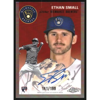 2023 Topps Chrome Platinum Anniversary Autographs Refractors #CPAES Ethan Small