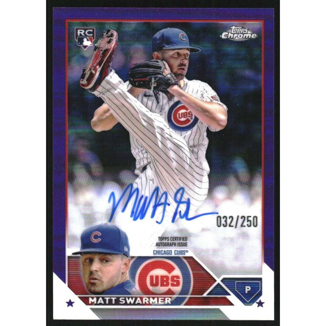 2023 Topps Chrome Update Rookie Autographs Purple Refractors #RAMS Matt Swarmer