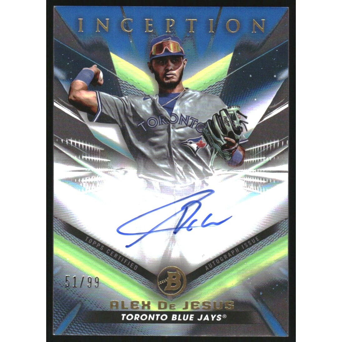 2023 Bowman Inception Autographs Blue Foil #BPAAD Alex De Jesus