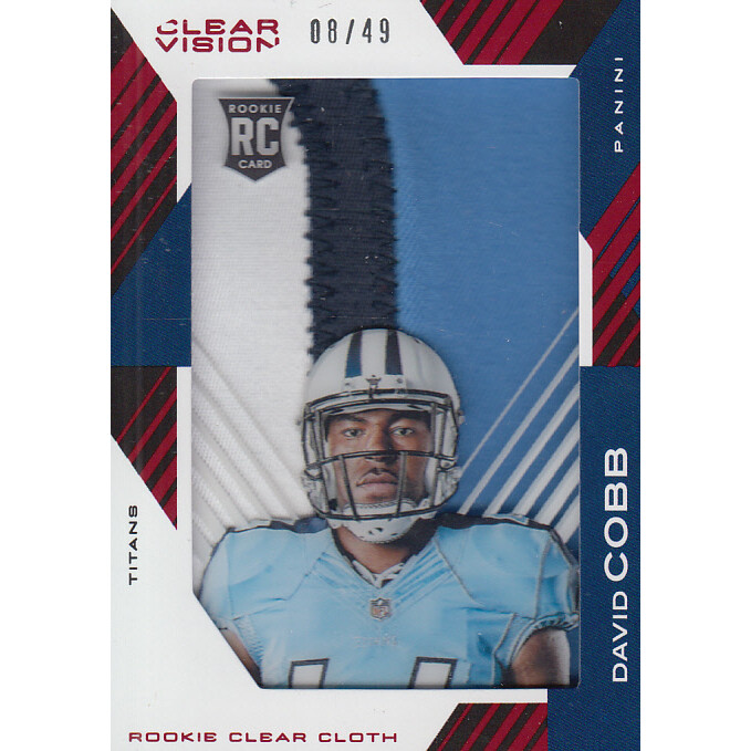2015 Panini Clear Vision Rookie Clear Cloth Jerseys Prime #RCCDC David Cobb