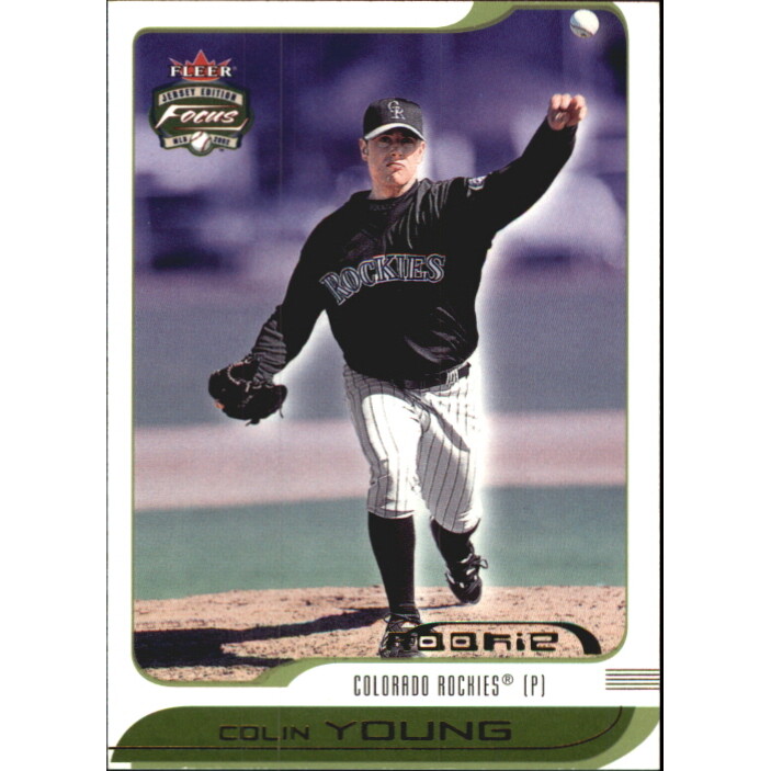 2002 Fleer Focus JE Jersey Parallel #235 Colin Young ROO/62. rookie card picture