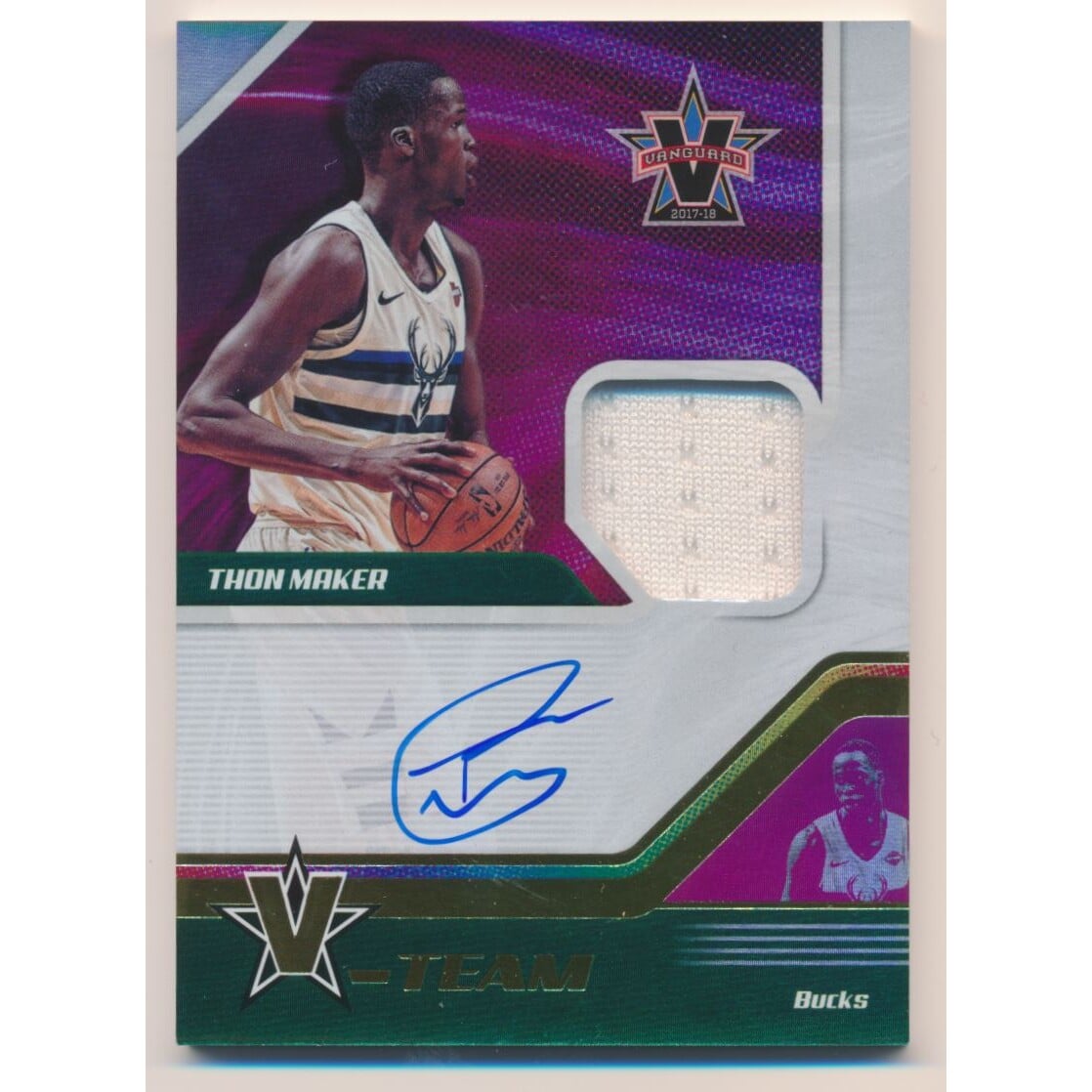 2017-18 Panini Vanguard V-Team Signatures Swatches #49 Thon Maker/99. rookie card picture