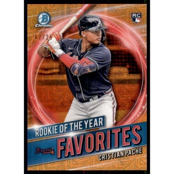 2021 Bowman Chrome Mega Box Rookie of the Year Favorites Orange Refractors #RRYCP Cristian Pache