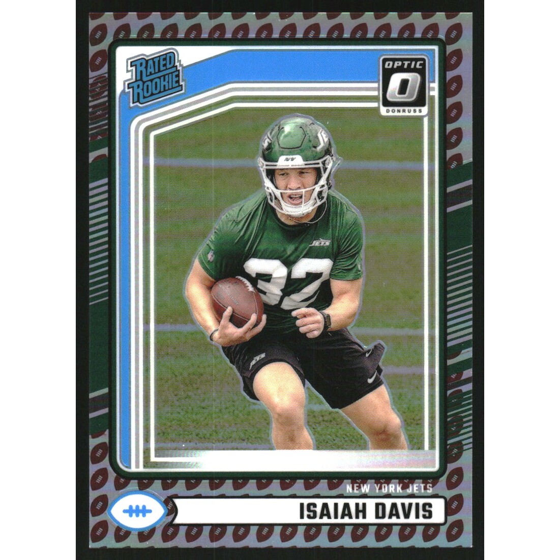 2024 Donruss Optic Rated Rookies Preview Football Emoji #386 Isaiah Davis. rookie card picture
