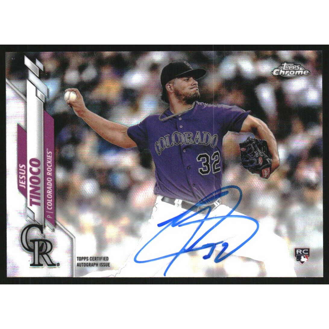 2020 Topps Chrome Rookie Autographs Refractors #RAJT Jesus Tinoco. rookie card picture