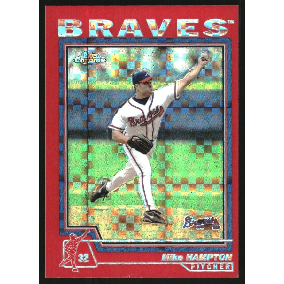 2004 Topps Chrome Red X-Fractors #104 Mike Hampton. rookie card picture