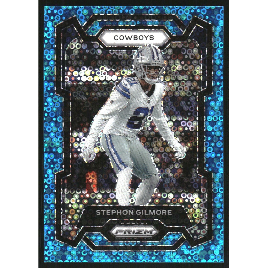 2023 Panini Prizm Prizms No Huddle Blue #77 Stephon Gilmore