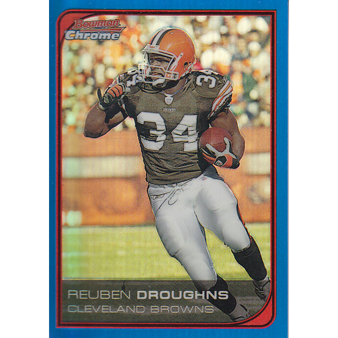2006 Bowman Chrome Blue Refractors #159 Reuben Droughns. rookie card picture