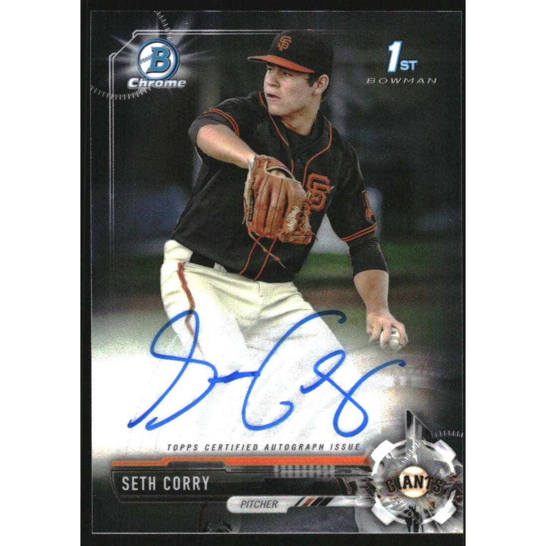 2017 Bowman Chrome Draft Autographs #CDASCO Seth Corry. rookie card picture
