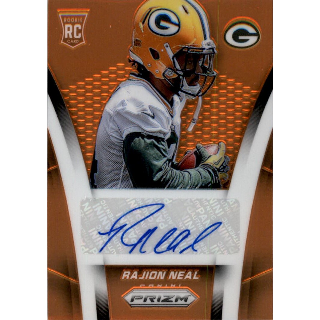 2014 Panini Prizm Rookie Autographs Prizms Orange #ARRN Rajion Neal/75. rookie card picture