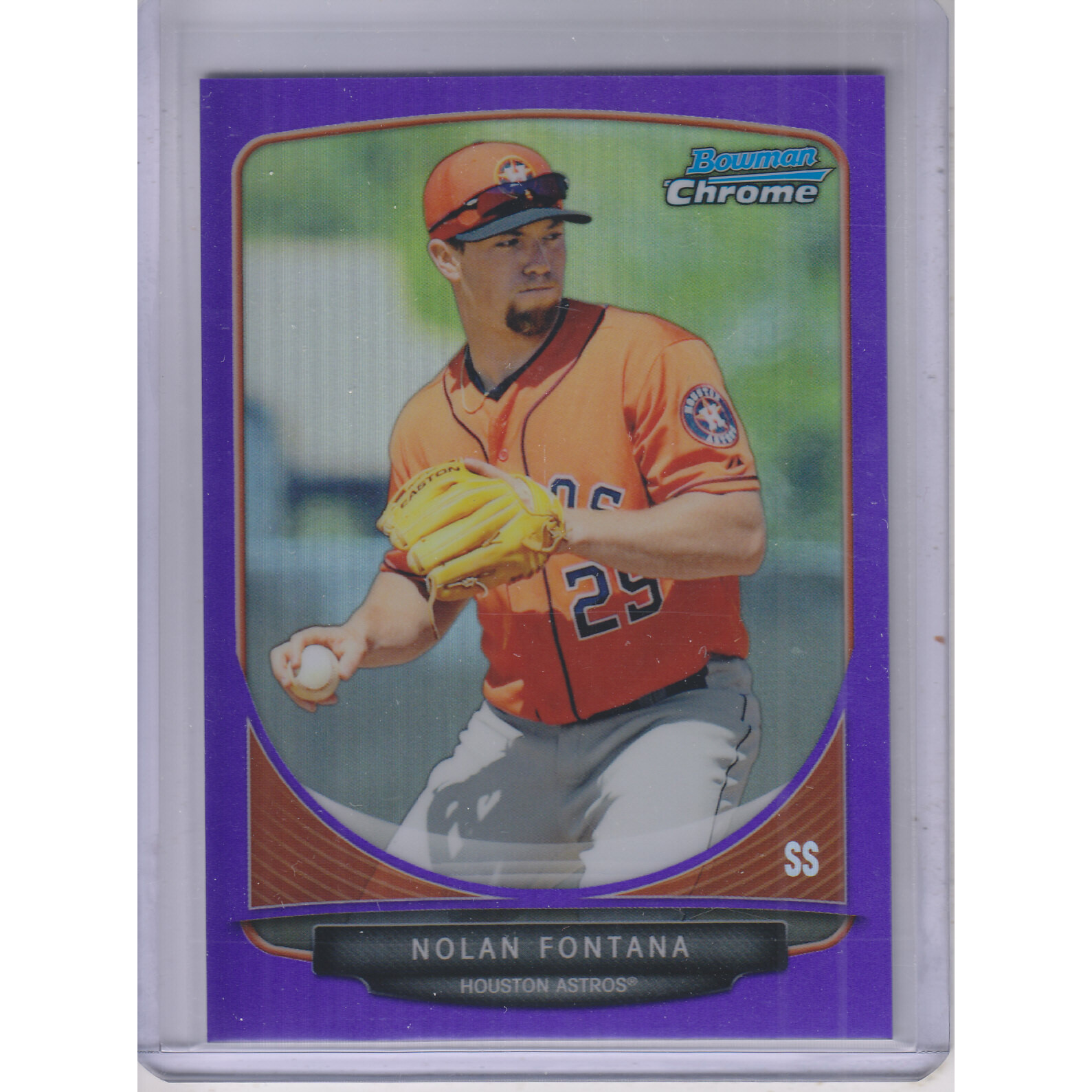 2013 Bowman Chrome Prospects Purple Refractors #BCP112 Nolan Fontana