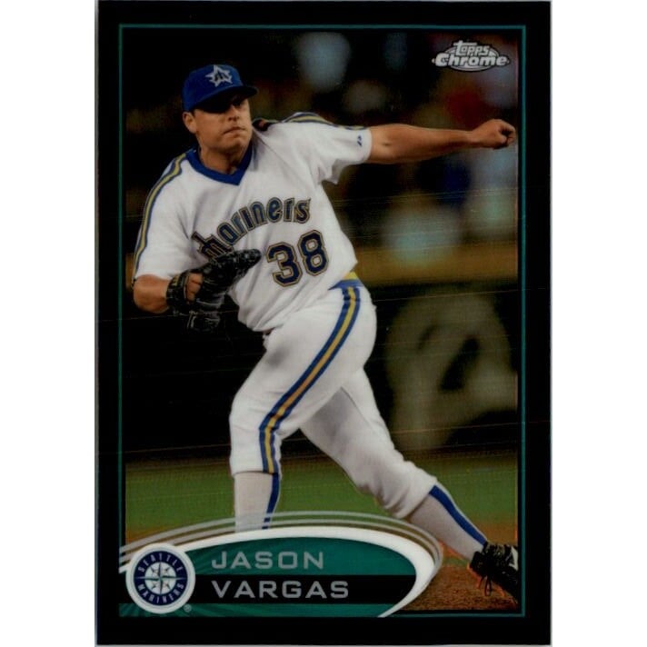 2012 Topps Chrome Black Refractors #218 Jason Vargas. rookie card picture