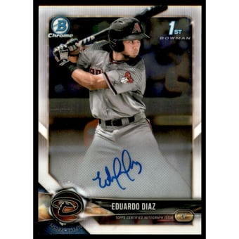 2018 Bowman Chrome Prospect Autographs #BCPAED Eduardo Diaz